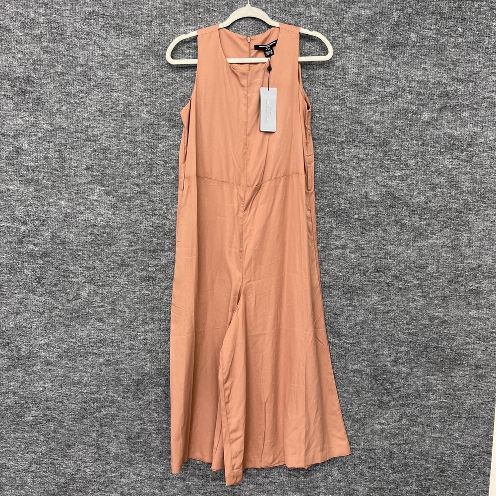 French Connection Jumpsuit Womens XS Mocha Mousse Arielle Sleeveless Wide Leg‎